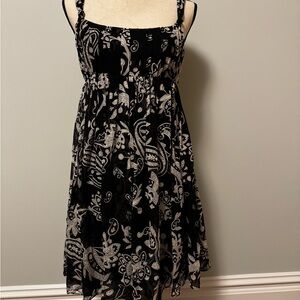 INC International Concepts Black and White Paisley Midi Dress